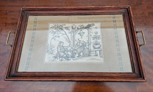 Dienblad met gobelin, Antiek en Kunst, Antiek | Woonaccessoires, Ophalen of Verzenden
