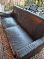 Lederen bankstel + fauteuil, Ophalen, Gebruikt, Driepersoons, Rechte bank