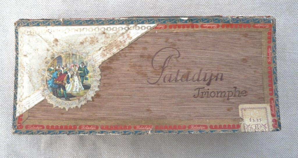 Kistje (leeg) Paladijn Triomphe 50sigaren amarillo Velthoven, Ophalen of Verzenden, Gebruikt, Tabaksdoos of Verpakking