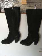 Zwarte nubuck leren laarzen, maat 40, Hoge laarzen, Zwart, Ophalen of Verzenden, Gedragen