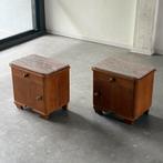 Vintage nachtkastjes jaren 50 60 roze stenen bovenkant, Ophalen, Minder dan 45 cm, ., 2de hands