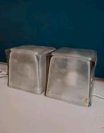 2x IKEA IVIKEN Ice Cube ijsblok glazen tafellamp lamp, Gebruikt, Ophalen of Verzenden, Eighties, Glas