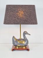 Vintage eend tafellamp messing mid century ´70 regency lamp, N, Ophalen of Verzenden, N, Minder dan 50 cm