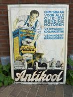 Stokoude reclame van ANTIKOOL olie- en benzinemotoren., Verzamelen, Merken en Reclamevoorwerpen, Ophalen, Gebruikt, Reclamebord