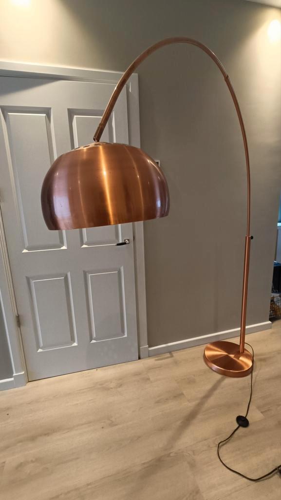 Zuiver Metal Bow Booglamp - Koper, Huis en Inrichting, Lampen | Vloerlampen, 150 tot 200 cm, Ophalen