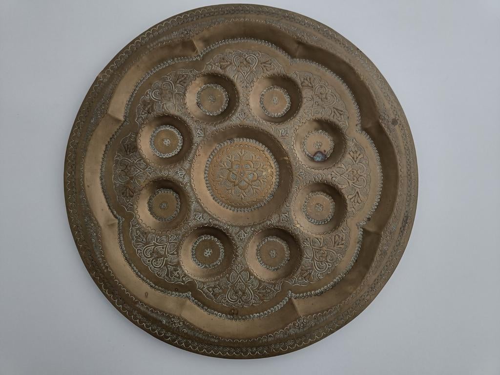 Marokkaans oosters koperen messing dienblad met ophangoog, Ophalen