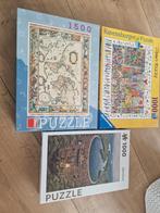 3 Legpuzzels: Wereldkaart, Rizzi, Bibliotheek, Ophalen of Verzenden, 500 t/m 1500 stukjes, Zo goed als nieuw, Legpuzzel