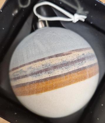 Prachtige Decoris blauwe planeet kerstbal decoratieve streep beschikbaar voor biedingen