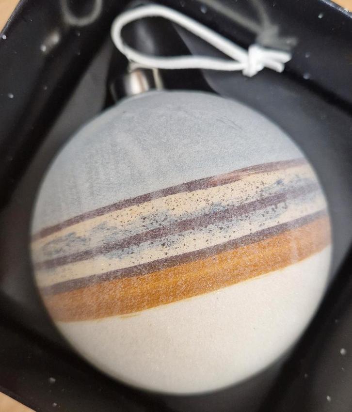 Prachtige Decoris blauwe planeet kerstbal decoratieve streep, Diversen, Kerst, Ophalen of Verzenden