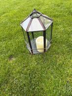 Tuin buiten Kaars hanglamp glas/metaal, Gebruikt, Wandlamp, Ophalen of Verzenden, Netvoeding