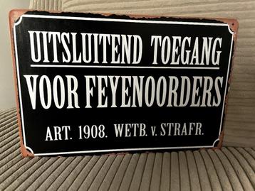 Feyenoord , metalen tekstbord (Old Look) beschikbaar voor biedingen