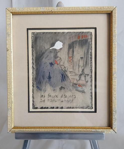 Oude Kleurenets - Claude - 1900, Antiek en Kunst, Kunst | Etsen en Gravures, Ophalen