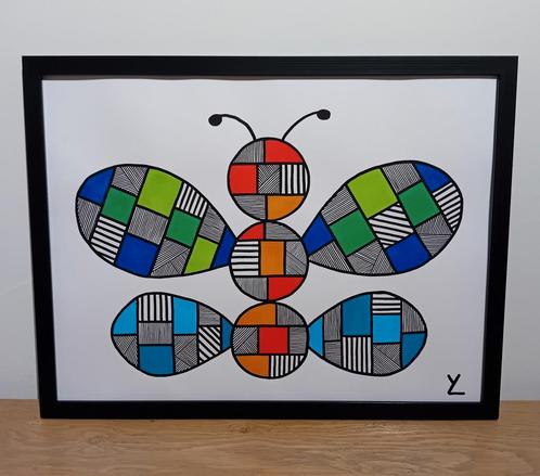 Fantasie Insect. Special Art. Unicum., Antiek en Kunst, Kunst | Schilderijen | Modern, Ophalen of Verzenden