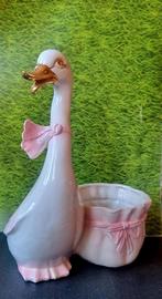 Bassano porceleinen zwaan bloempot, Antiek en Kunst, Antiek | Keramiek en Aardewerk, Ophalen of Verzenden
