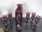 Egermann boheems robijn rood karaf en glazen, Antiek en Kunst, Antiek | Glas en Kristal, Ophalen of Verzenden