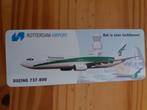 sticker ROTTERDAM AIRPORT BOEING 737 -800 Transavia airlines, Ophalen of Verzenden, Zo goed als nieuw, Bedrijf of Vereniging