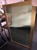 Spiegel met goudkleurige lijst, facet geslepen, Ophalen, 100 tot 150 cm, Zo goed als nieuw, Rechthoekig