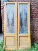 274hx148br Hoge dubbele paneeldeuren art deco ge-etst glas, Ophalen