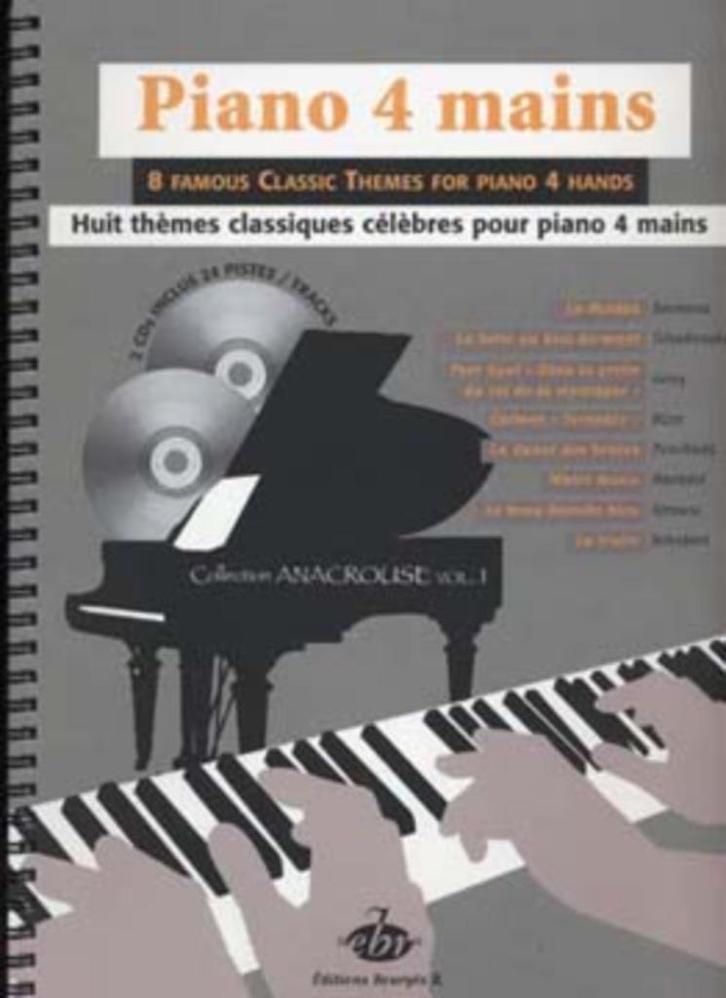 piano 4 mains--8 themes classiques celebres pour piano+ 2 cd, Muziek en Instrumenten, Bladmuziek, Zo goed als nieuw, Artiest of Componist