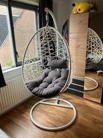 Witte Hangstoel met Kussens, Huis en Inrichting, Stoelen, Wit, Ophalen of Verzenden, Zo goed als nieuw, Metaal