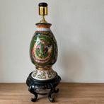 Vintage Aziatische Tafellamp, Porslein en Hout, Decoratief, Antiek en Kunst, Ophalen of Verzenden