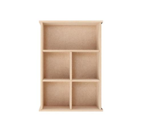 MDF Pronty verzamelkastje rechthoek 5-vaks 14,8 x 5,4 x 21 c, Hobby en Vrije tijd, Knutselen, Nieuw, Materiaal, Ophalen of Verzenden