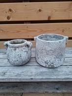 Stoere bloempotten set, Tuin en Terras, Bloempotten, Gebruikt, Rond, Beton, Tuin