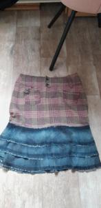 XX by MEXX stof met spijkerstof stroken rok mt 40 z.g.a.n., Maat 38/40 (M), Blauw, Ophalen of Verzenden, Zo goed als nieuw