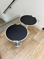 2x Siggi Fischer Leolux Besico bijzettafels, Huis en Inrichting, Minder dan 55 cm, Metaal of Aluminium, Rond, Zo goed als nieuw