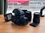 Hasselblad 501cm set 50/80/150 + 2x A12 + PM45 + polaroidbak, Ophalen, Zo goed als nieuw, Overige Merken