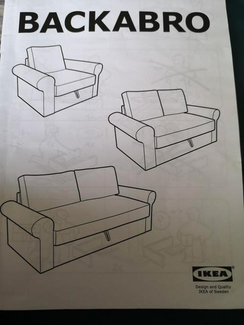 Slaapbank Backabro Ikea, Huis en Inrichting, Slaapkamer | Slaapbanken, Zo goed als nieuw, 160 cm, 200 cm, Tweepersoons, Grijs