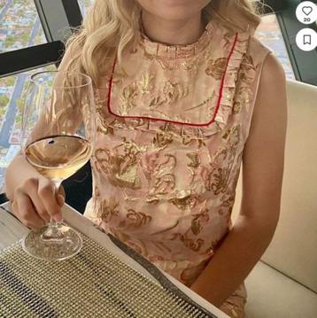 SANDRO roze - gouden mini dress maat 2 - 100% origineel beschikbaar voor biedingen