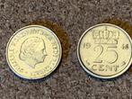 25 cent munten 'Wilhelmina'1948 en 25 cent 'Juliana'1960, Ophalen, Koningin Wilhelmina, 25 cent, Losse munt