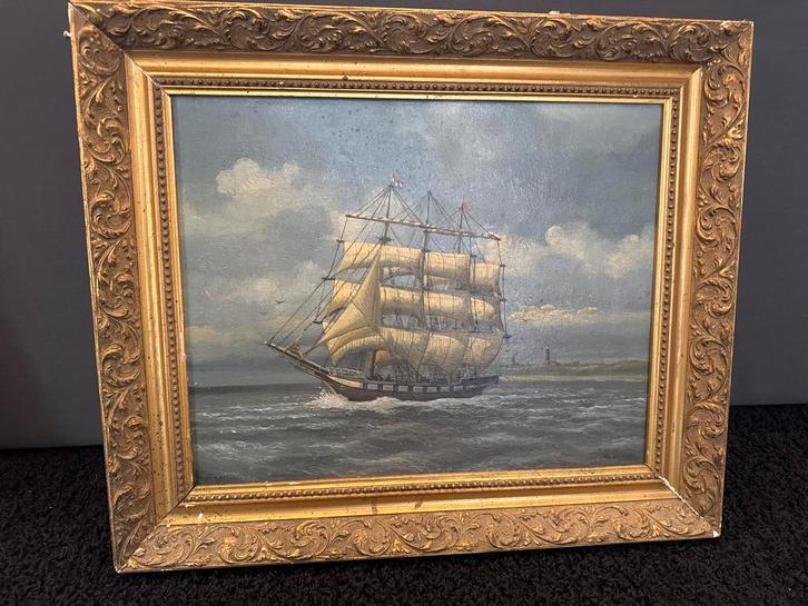 2x Olie verf op doek met lijst, Antiek en Kunst, Kunst | Schilderijen | Klassiek, Ophalen of Verzenden