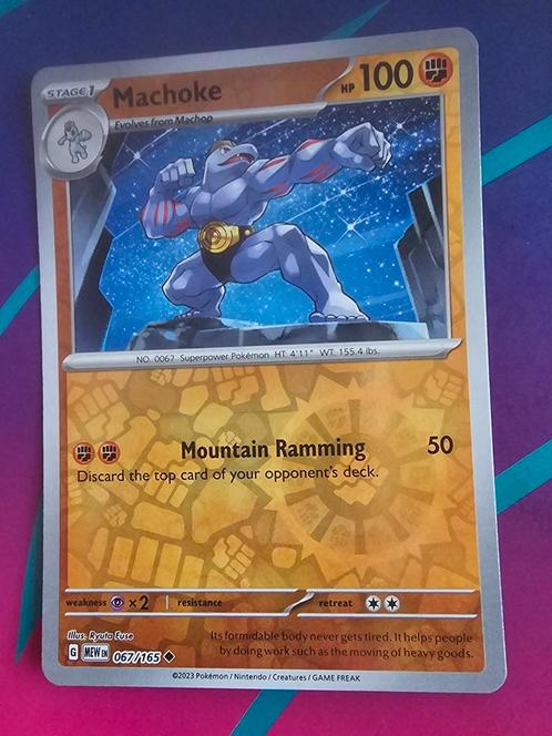 Pokémon kaart - 151/Mew - Machoke 67/165 reverse uncommon, Hobby en Vrije tijd, Verzamelkaartspellen | Pokémon, Nieuw, Losse kaart