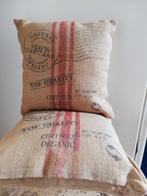 Postzak kussens jute sierkussens bankkussens, Ophalen of Verzenden, Zo goed als nieuw, Vierkant