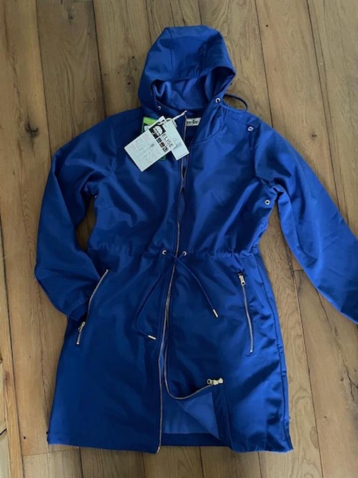 Prachtige NIEUWE tussenjas/parka softshell DANEFAE * mt L, Kleding | Dames, Jassen | Zomer, Nieuw, Maat 42/44 (L), Blauw, Verzenden