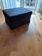 IKEA HOCKER ZWART 80X60 ALS NIEUW MET OPBERGRUIMTE, Ophalen, Zo goed als nieuw, Rechthoekig