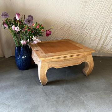 Opium salontafel - massief teakhout - 70 x 70 cm – TTM Wonen beschikbaar voor biedingen