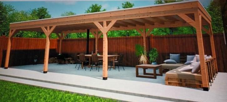 Douglas overkapping/ carport  4 bij 10m. Verando, Tuin en Terras, Overkappingen, Nieuw, Carport, Ophalen