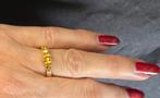 Gouden Vintage design ring  edelstenen topaas. 2025/859, 18 tot 19, ., Geel, Ophalen of Verzenden
