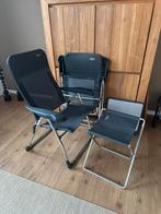 Crespo standenstoel antraciet 2x, krukje/tafelblad, Caravans en Kamperen, Kampeermeubelen, Ophalen, Zo goed als nieuw, Campingstoel