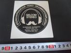 sticker Valkenswaard Helmond GELCOM STEREO Grammafoonplaten, Ophalen, Zo goed als nieuw