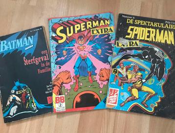 Batman, Superman en Spider-man comics. beschikbaar voor biedingen