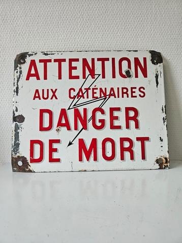 Emaille "waarschuwingsbord"  beschikbaar voor biedingen