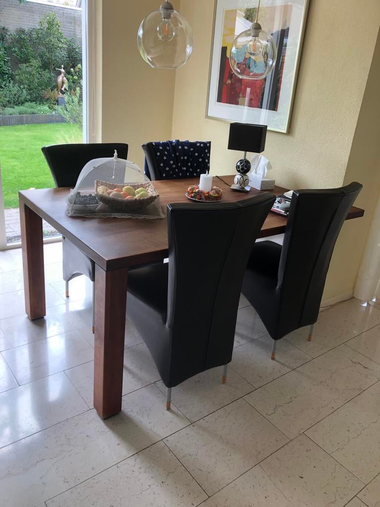 Leren Eetkamerstoelen - Set van 4/6, Ophalen, Gebruikt, Bruin, Leer