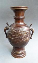 Om 1900 Oosterse Vaas Japan Floraal Decor Late Meiji Periode, Ophalen of Verzenden