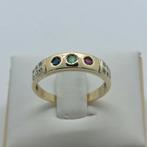 Gouden Ring 14k 585 met diamant, saffier, smaragd, robijn, Sieraden, Tassen en Uiterlijk, Ringen, Met edelsteen, Ophalen of Verzenden