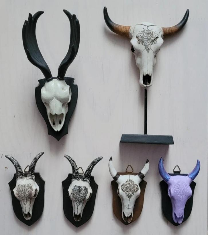 Nep schedel hert koe decoratie, Verzamelen, Dierenverzamelingen, Zo goed als nieuw, Schedel, Overige soorten, Verzenden