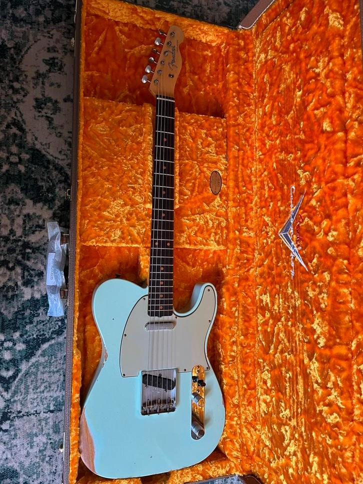 Fender CS 1961 Telecaster Relic Surf Green LTD - als NIEUW, Muziek en Instrumenten, Snaarinstrumenten | Gitaren | Elektrisch, Zo goed als nieuw